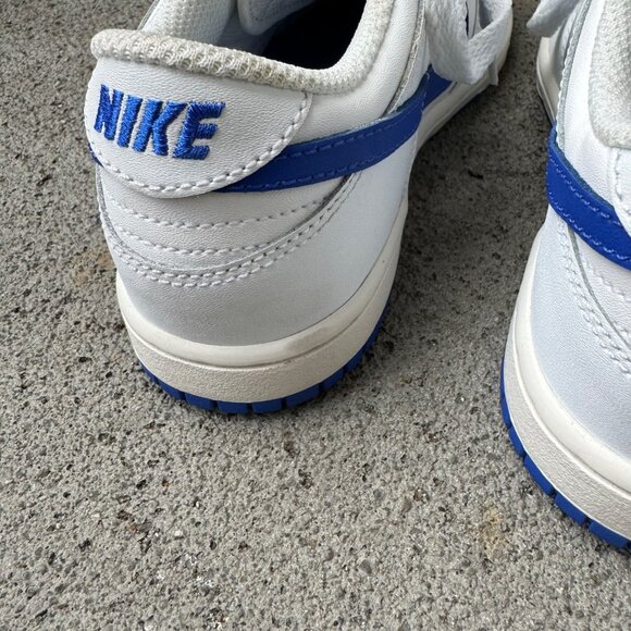 NIKE Dunk Low Retro Sneakers 1.5 33 EU White Blue Running Shoes EUC Kids Shoe - Picture 8 of 12